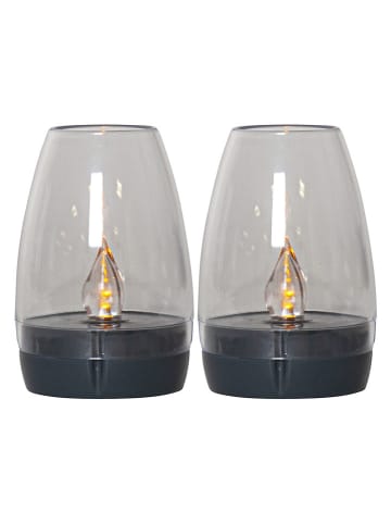 STAR Trading LED-Solar-Dekoleuchten "Tropea" in Grau - (H)9 Ø 6 cm
