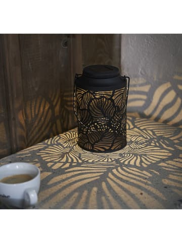 STAR Trading Ledsolarlantaarn "Leafy" zwart - (H)17 x Ø 11,5 cm