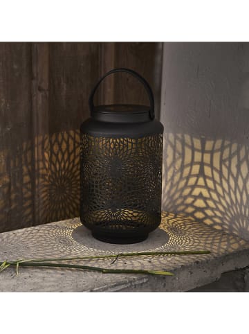 STAR Trading LED-Solar-Laterne "Mandala" in Schwarz - (H)30 x Ø 19 cm