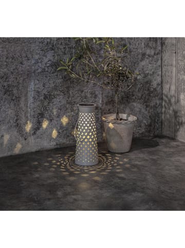 STAR Trading Solarny lampion LED "Romby" w kolorze szarym - wys. 32 x Ø 13 cm