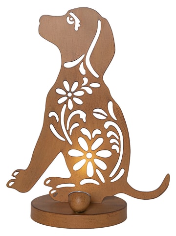 STAR Trading Solarna lampa dekoracyjna LED "Oxidog" w kolorze rdzawoczerwonym - 33 x 25 cm