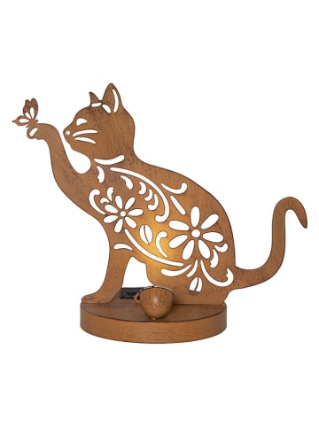 STAR Trading LED-Solar-Dekoleuchte "Oxicat" in Rostrot - (L)30 x (B)25 cm