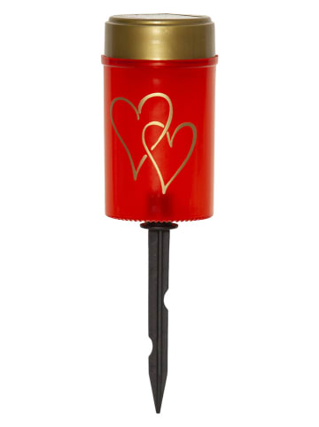 STAR Trading Solarny znicz LED "Hearty" w kolorze czerwonym - 12 x 7 cm
