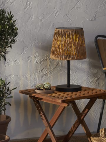 STAR Trading LED-Solar-Tischleuchte "Cesta" in Hellbraun - (H)48 x Ø 28 cm