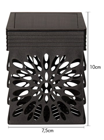 STAR Trading Solarne lampy ścienne LED (2 szt.) "Izola Wall" w kolorze czarnym - 7,5 x 10 cm