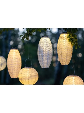 STAR Trading LED-Solar-Laterne "Festa" in Beige - (B)20 x (H)40 cm