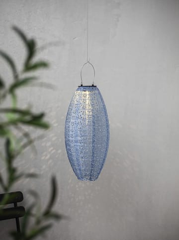 STAR Trading LED-Solar-Laterne "Festa" in Blau - (B)20 x (H)40 cm
