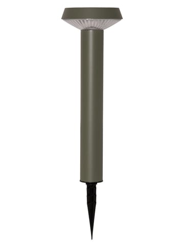 STAR Trading LED-Solar-Gartenstecker "Casa'' in Khaki - (H)45 x Ø 16 cm