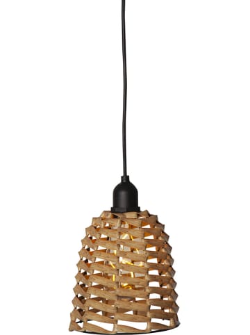 STAR Trading LED-Lampenschirm "Twine" in Hellbraun - (H)15 cm