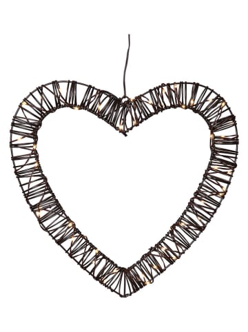 STAR Trading Dekoracyjna lampa LED "Vicke Wreath" w kolorze brązowym - 40 x 40 cm