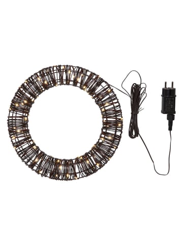 STAR Trading LED-Dekoleuchte ''Vicke Wreath'' in Braun - Ø 40 cm