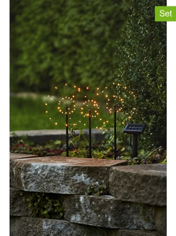 Best Season 3er-Set: LED-Solar-Gartenstecker "Firework" in Schwarz - (H)100 cm