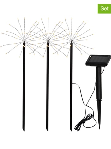 Best Season 3er-Set: LED-Solar-Gartenstecker "Firework" in Schwarz - (H)100 cm