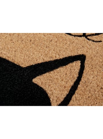 Hanse Home Wycieraczka "Watching Cat" w kolorze jasnobrązowo-czarnym z włókna kokosowego