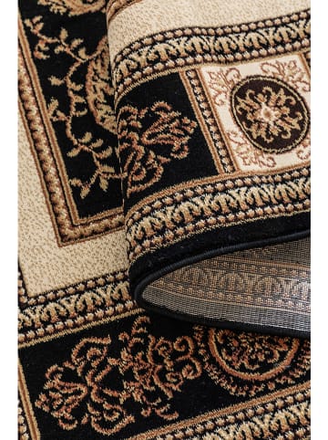 Nouristan Kurzflor-Teppich "Guzara" in Schwarz/ Creme