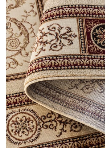 Nouristan Kurzflor-Teppich "Guzara" in Creme/ Braun