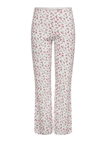 ONLY Hose in Weiß/ Rot