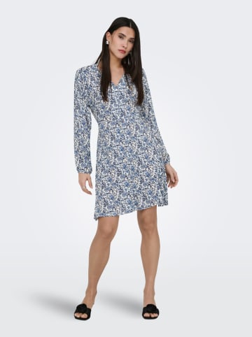 ONLY Kleid in Blau/ Weiß