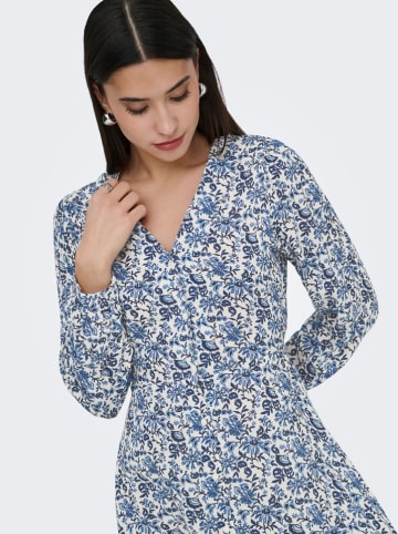 ONLY Kleid in Blau/ Weiß