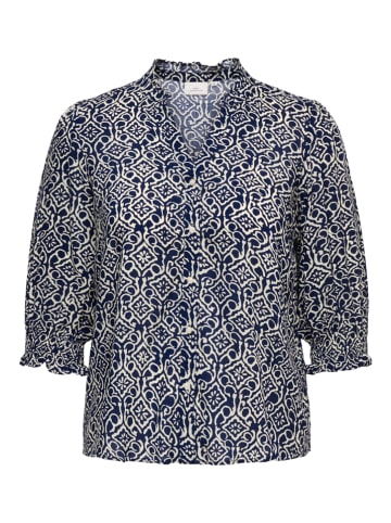 ONLY Bluse in Dunkelblau/ Weiß