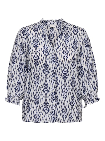 ONLY Blouse wit/donkerblauw
