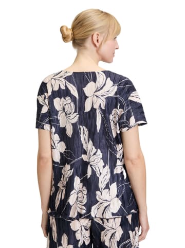 Vera Mont Bluse in Dunkelblau/ Beige