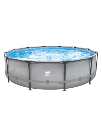 Happy People Stalen frame zwembad grijs - vanaf 6 jaar - (L)366 x (B)100 cm