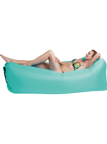 Happy People Opblaassofa "Lounger to go" turquoise - (L)240 x (B)70 cm
