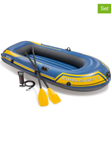 Intex Ponton w kolorze granatowo-żółtym z akcesoriami - 236 x 114 cm