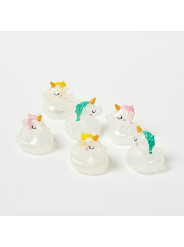 Sunny Life Badefiguren "Eenhoorn" in Transparent/ Bunt - 6 Stück