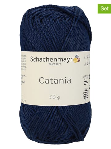 Schachenmayr since 1822 Przędza bawełniana (10 szt.) "Catania" w kolorze granatowym - 10 x 50 g