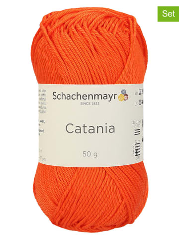 Schachenmayr since 1822 Przędza bawełniana (10 szt.) "Catania" w kolorze pomarańczowym - 10 x 50 g