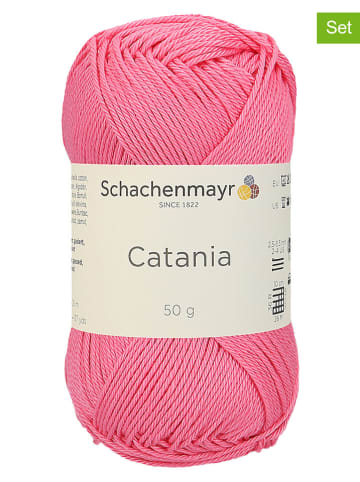 Schachenmayr since 1822 Przędza bawełniana (10 szt.) "Catania" w kolorze jasnoróżowym - 10 x 50 g