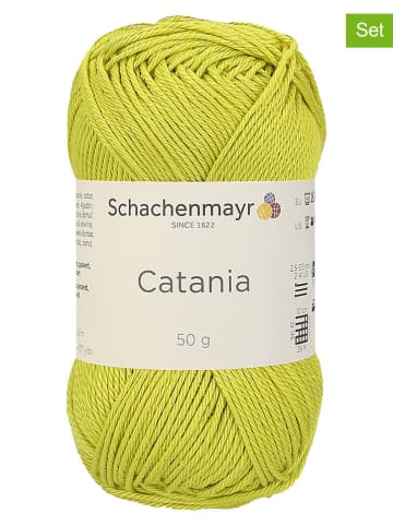 Schachenmayr since 1822 Przędza bawełniana (10 szt.) "Catania" w kolorze zielonym - 10 x 50 g