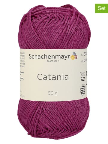 Schachenmayr since 1822 Przędza bawełniana (10 szt.) "Catania" w kolorze fioletowym - 10 x 50 g
