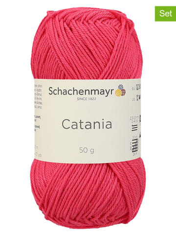 Schachenmayr since 1822 Przędza bawełniana (10 szt.) "Catania" w kolorze różowym - 10 x 50 g