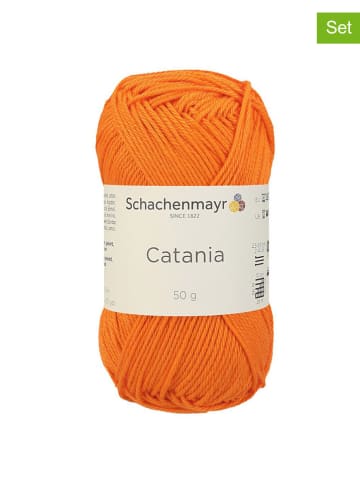Schachenmayr since 1822 Przędza bawełniana (10 szt.) "Catania" w kolorze pomarańczowym - 10 x 50 g