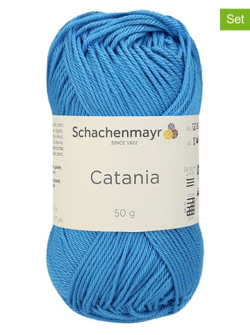 Schachenmayr since 1822 Przędza bawełniana (10 szt.) "Catania" w kolorze niebieskim - 10 x 50 g