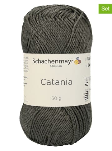 Schachenmayr since 1822 Przędza bawełniana (10 szt.) "Catania" w kolorze szarym - 10 x 50 g