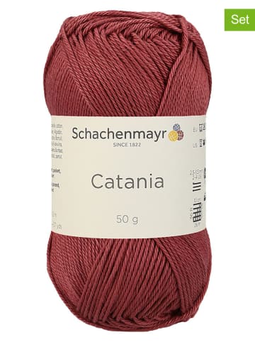 Schachenmayr since 1822 Przędza bawełniana (10 szt.) "Catania" w kolorze czerwonym - 10 x 50 g