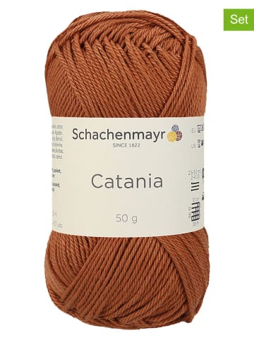 Schachenmayr since 1822 Przędza bawełniana (10 szt.) "Catania" w kolorze jasnobrązowym - 10 x 50 g
