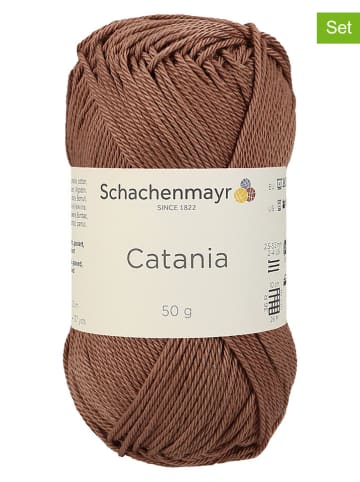 Schachenmayr since 1822 Przędza bawełniana (10 szt.) "Catania" w kolorze brązowym - 10 x 50 g