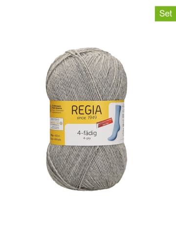 Regia 10er-Set: Wollgarne ''4fach Uni'' in Beige/ Grau - 10x 50 g