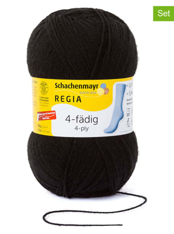 Regia Przędza wełniana (10 szt.) w kolorze czarnym - 10 x 50 g