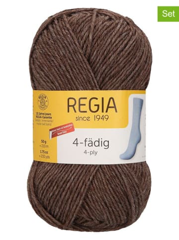 Regia Przędza wełniana (10 szt.) w kolorze brązowym - 10 x 50 g