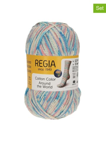 Regia 5-delige set: katoenen mixgaren "Cotton Color" meerkleurig - 5x 100 g