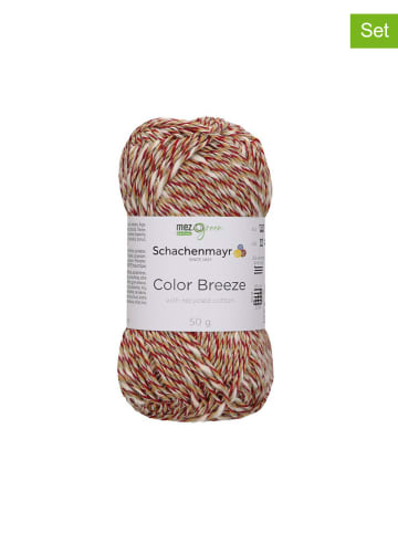 Schachenmayr since 1822 Przędza bawełniana (10 szt.) w kolorze czerwono-beżowym - 10 x 50 g