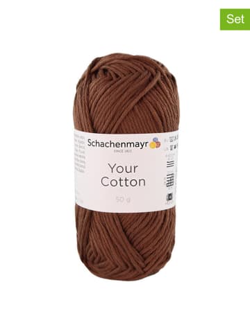 Schachenmayr since 1822 10er-Set: Baumwollgarne ''Your Cotton'' in Braun - 10x 50 g