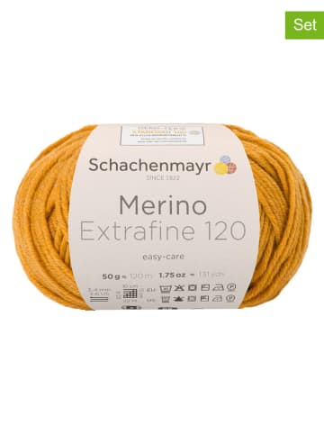 Schachenmayr since 1822 10-delige set: wollen garen "Merino Extrafine 120" mosterdgeel - 10 x 50 g