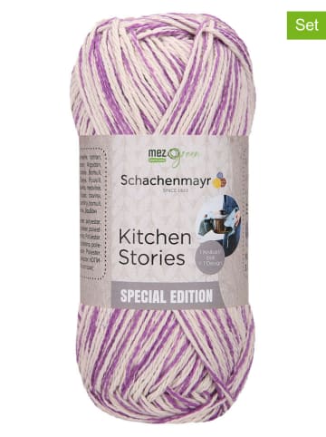 Schachenmayr since 1822 5-delige set: katoenen mixgaren "Kitchen Stories" paars/crème - 5 x 100 g